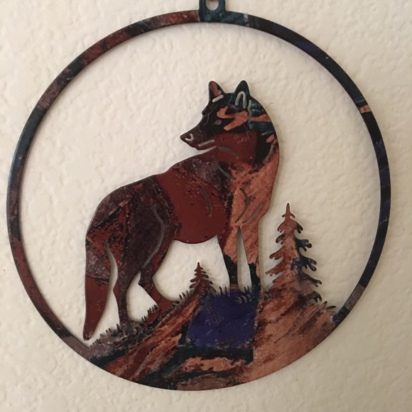 Other - Wolf Scene Laser Cut Metal Wall Art Hanging Suede